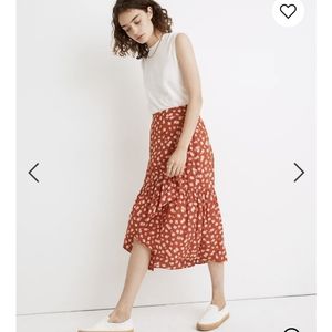 Madewell Happy Hibiscus ruffle midi skirt